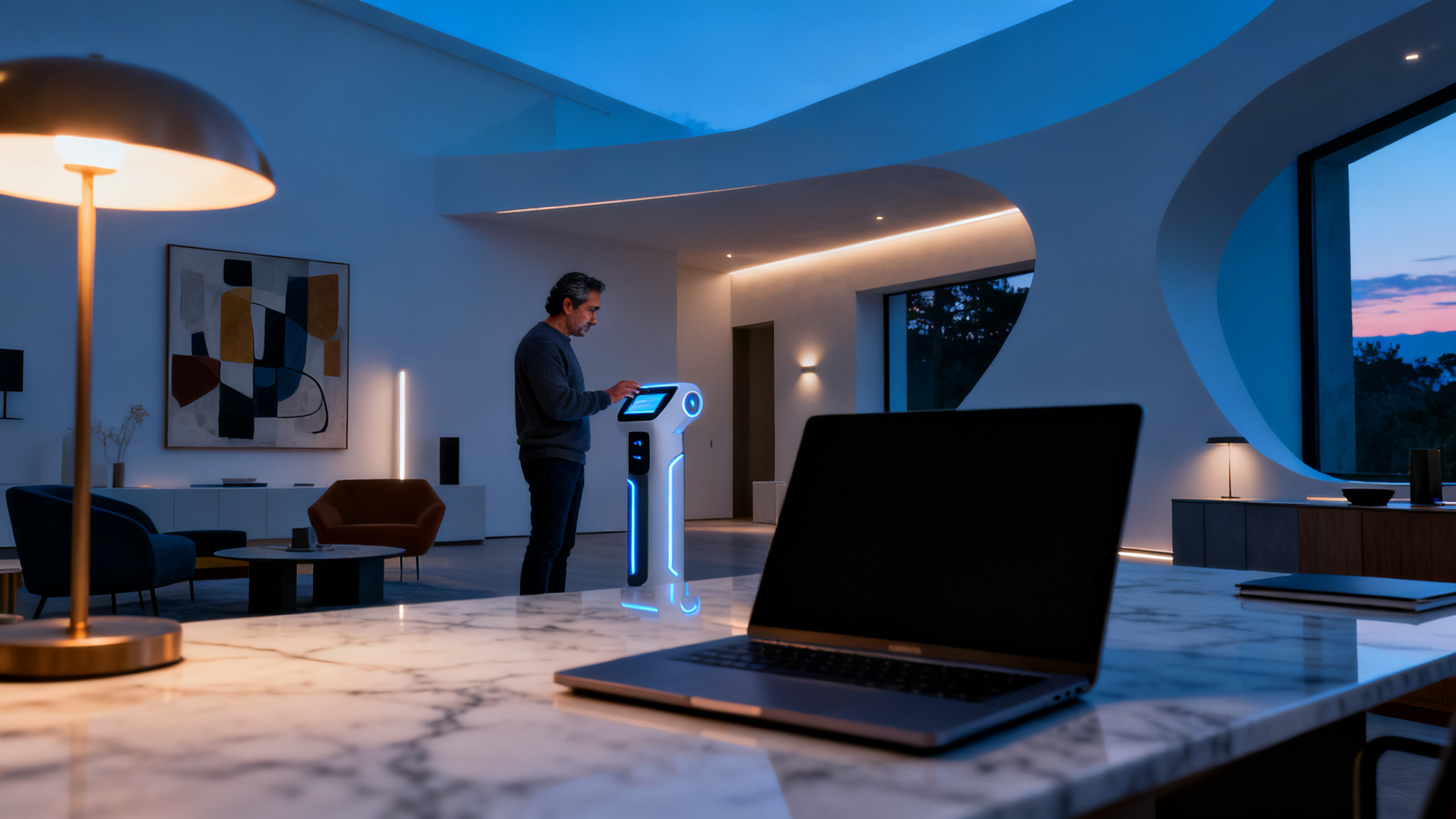 Graphic depicting various considerations for choosing an AI interior design tool for home.