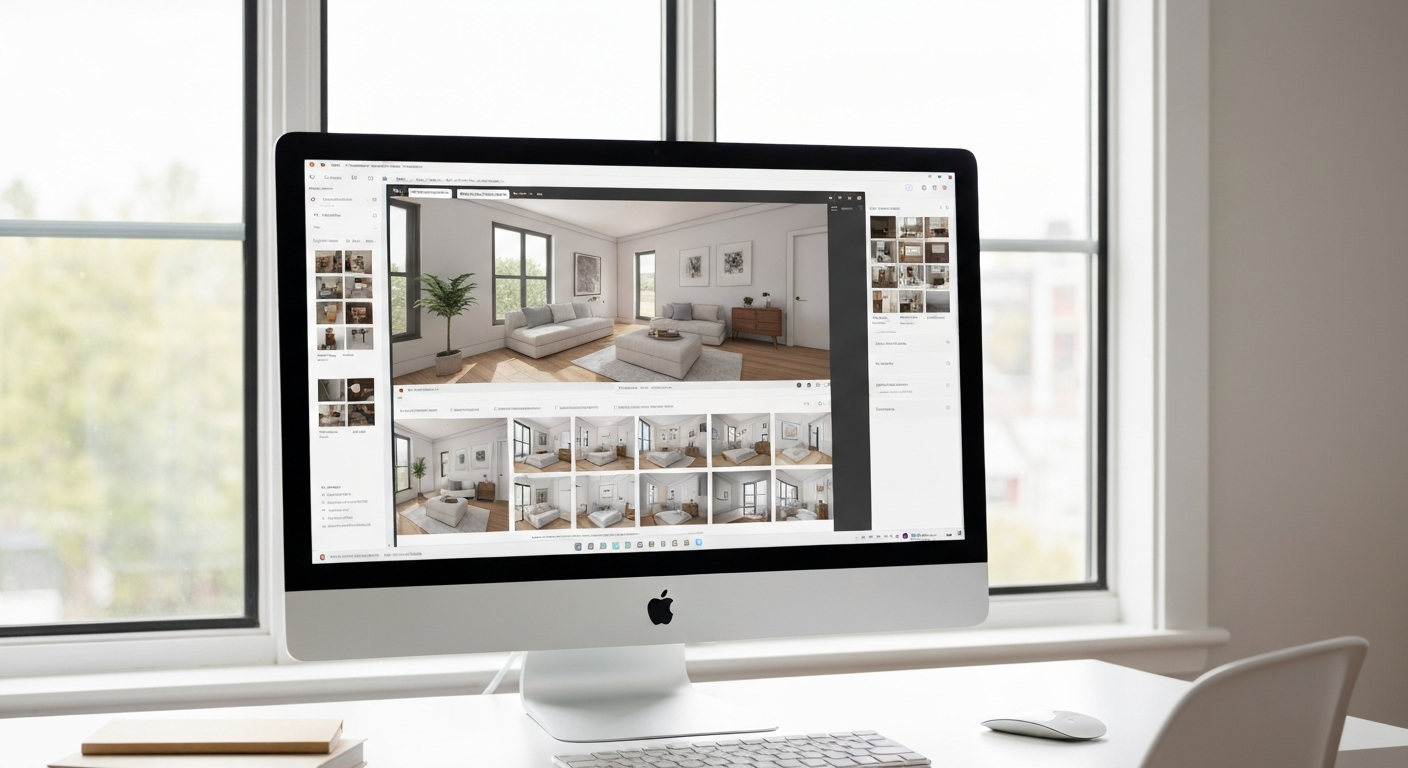 Tablet showing a 3D room design, demonstrating how to plan a room refresh virtually.