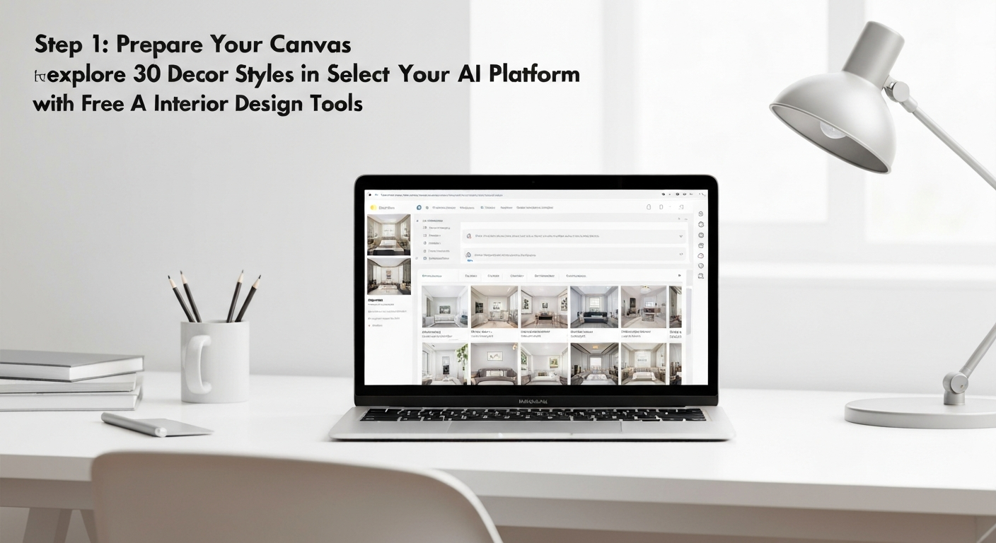 Illustration of a user selecting an AI platform for exploring decor styles.
