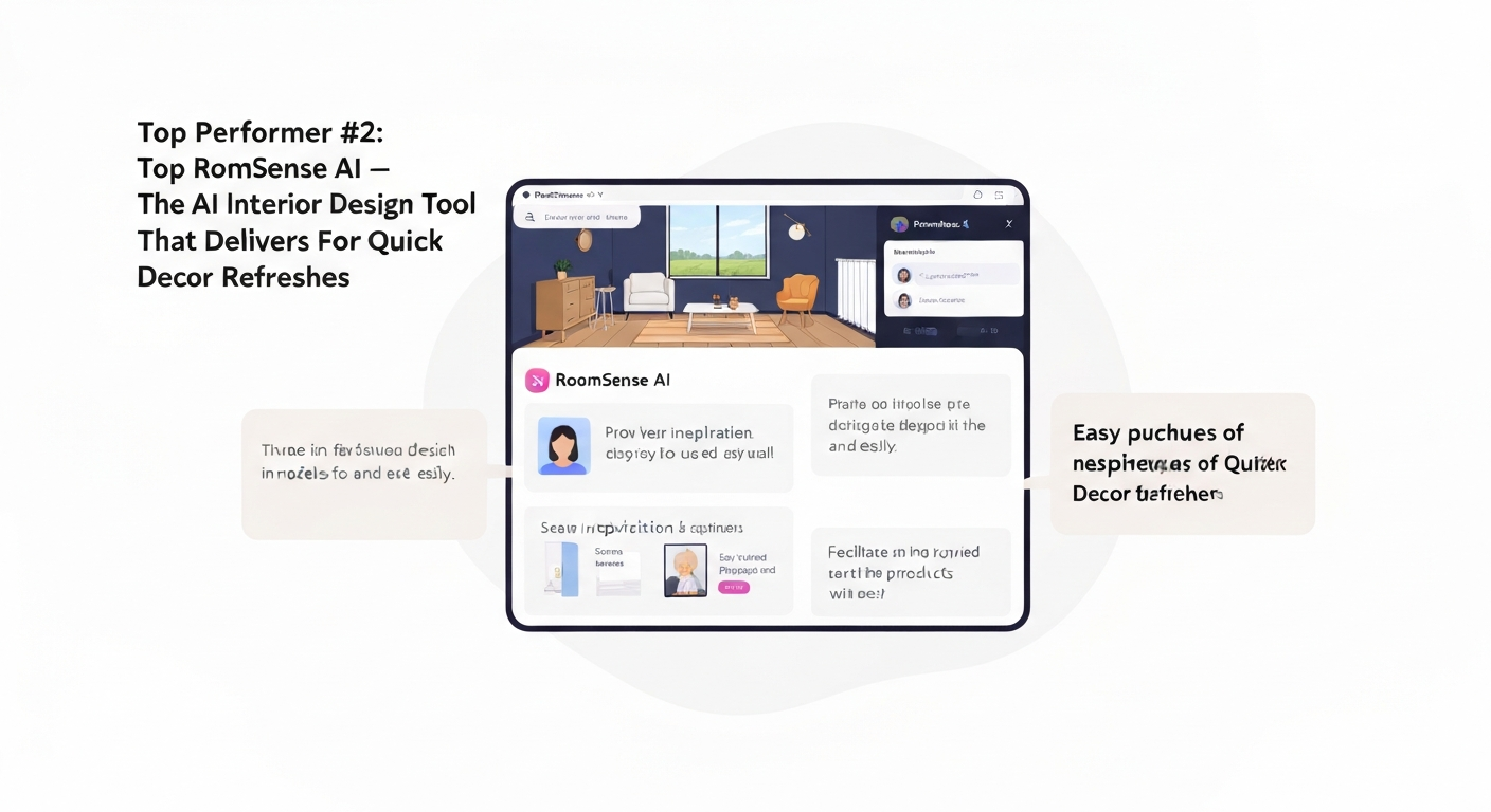 An illustration depicting RoomSense AI, an AI interior design tool for quick decor refreshes.