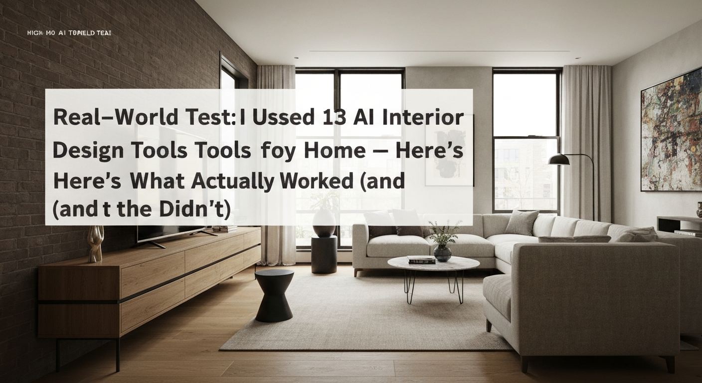 A person uses a laptop to test AI interior design tools for their home.