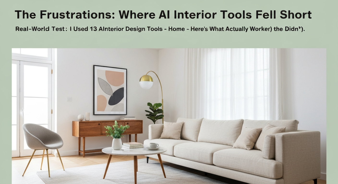 Illustration showing a user's frustration with AI interior design tools.