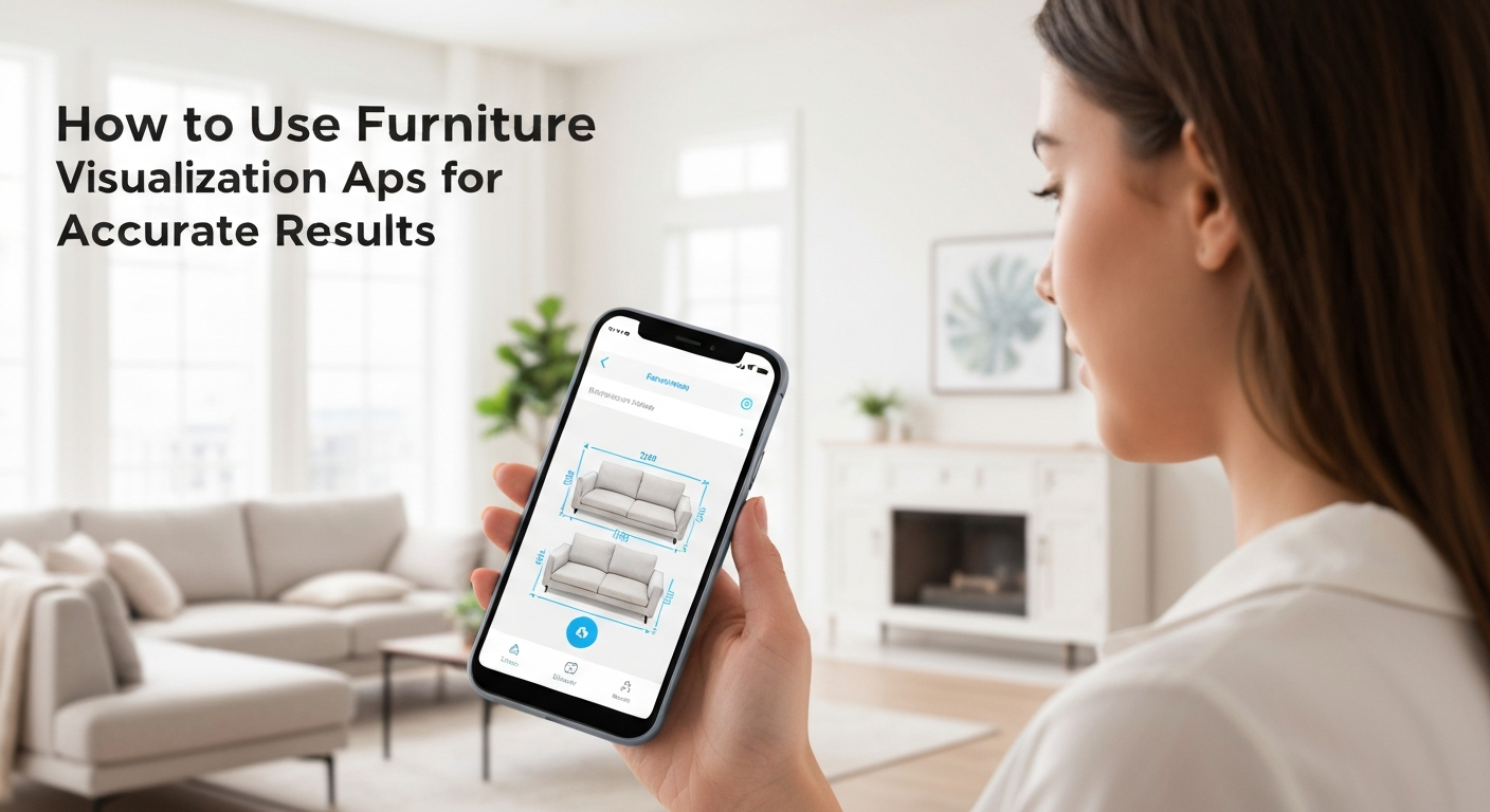 Illustration showing how to visualize furniture in my living room app.