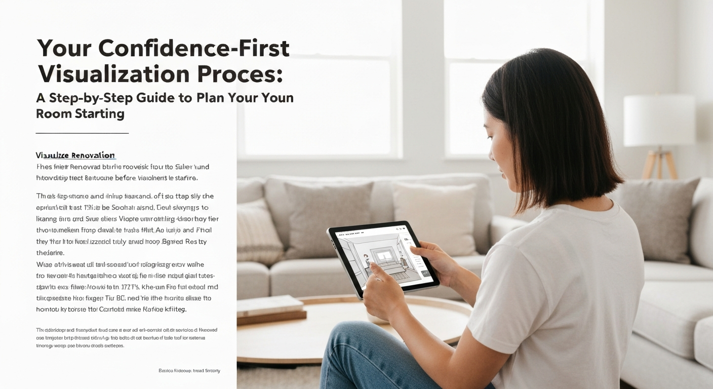Illustration showing a person visualizing a home renovation before starting.