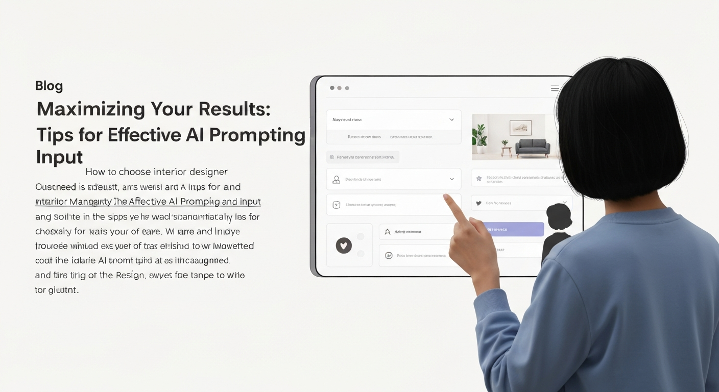 Illustration of a person effectively inputting prompts into an AI design system.