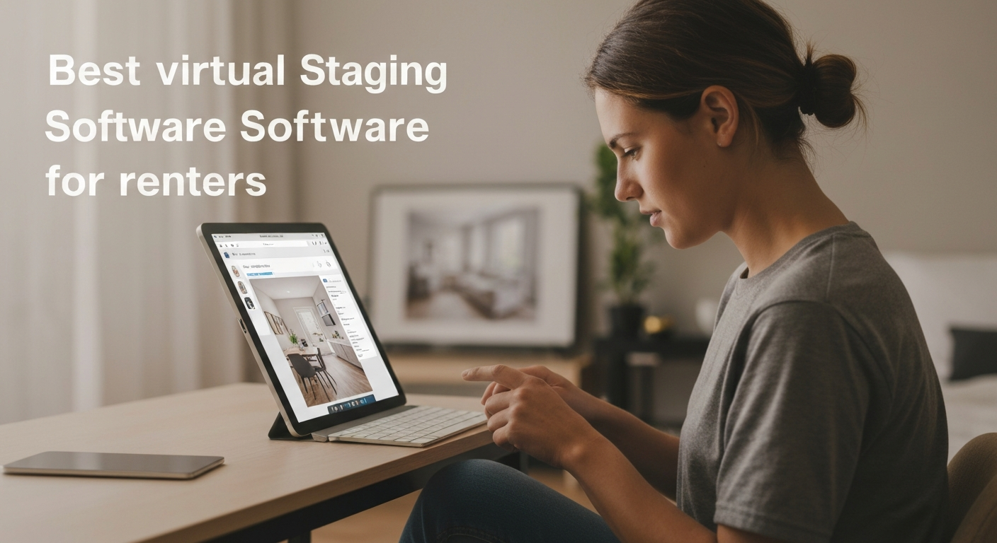 Virtually staged apartment living room showcasing the best virtual staging software for renters.