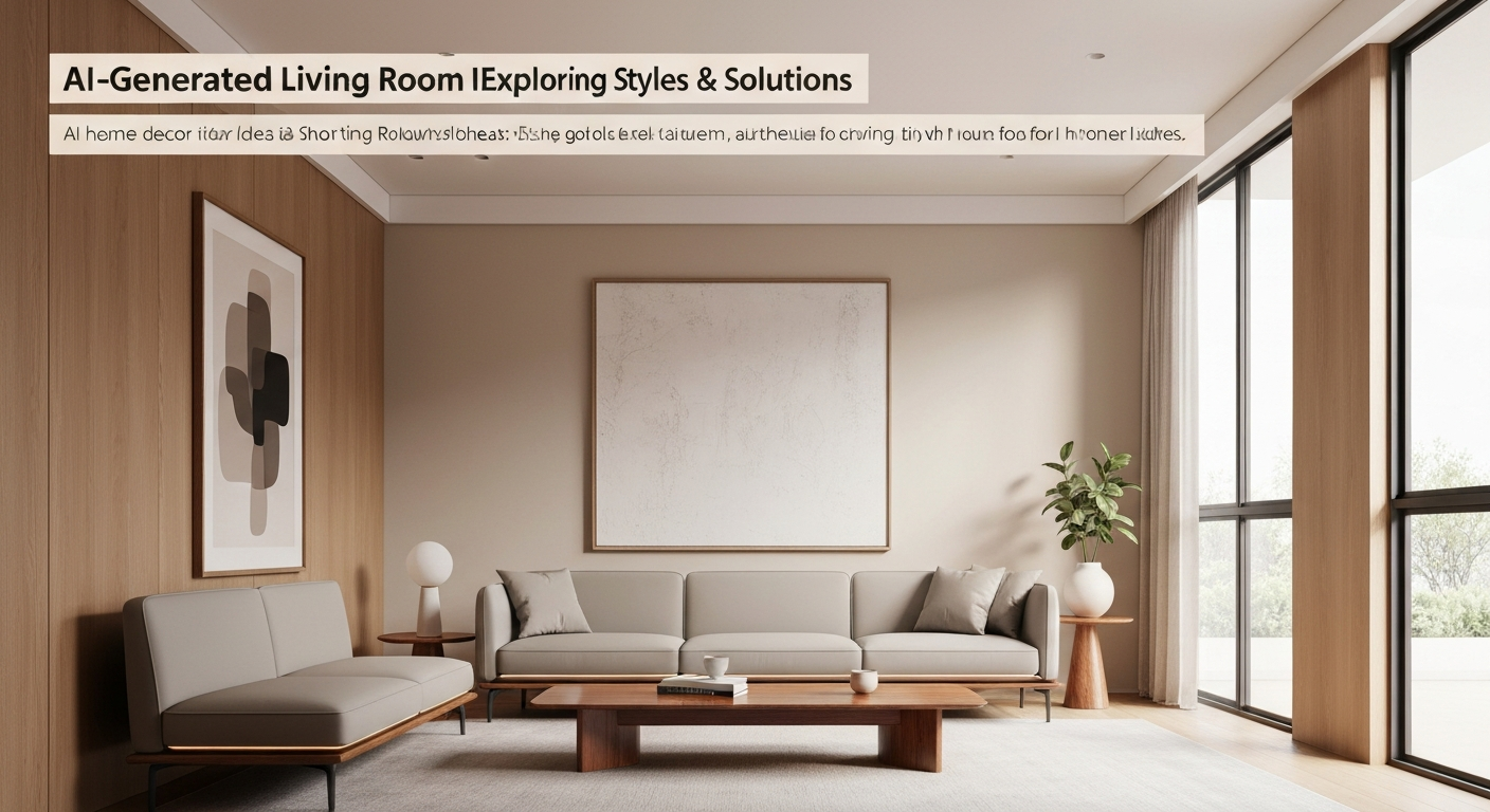 Illustration showing AI generating home decor ideas for a modern living room.