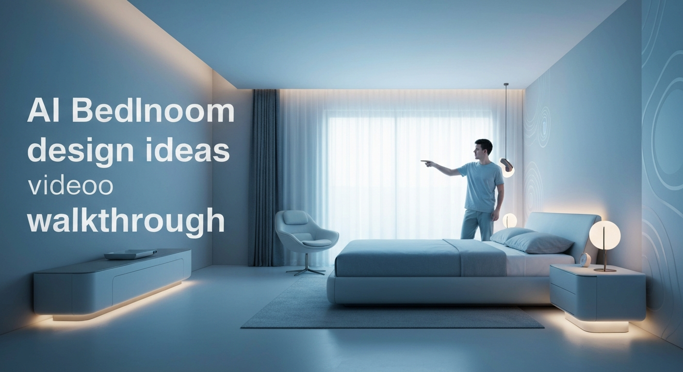 Bedroom interior demonstrating AI bedroom design ideas video walkthrough.