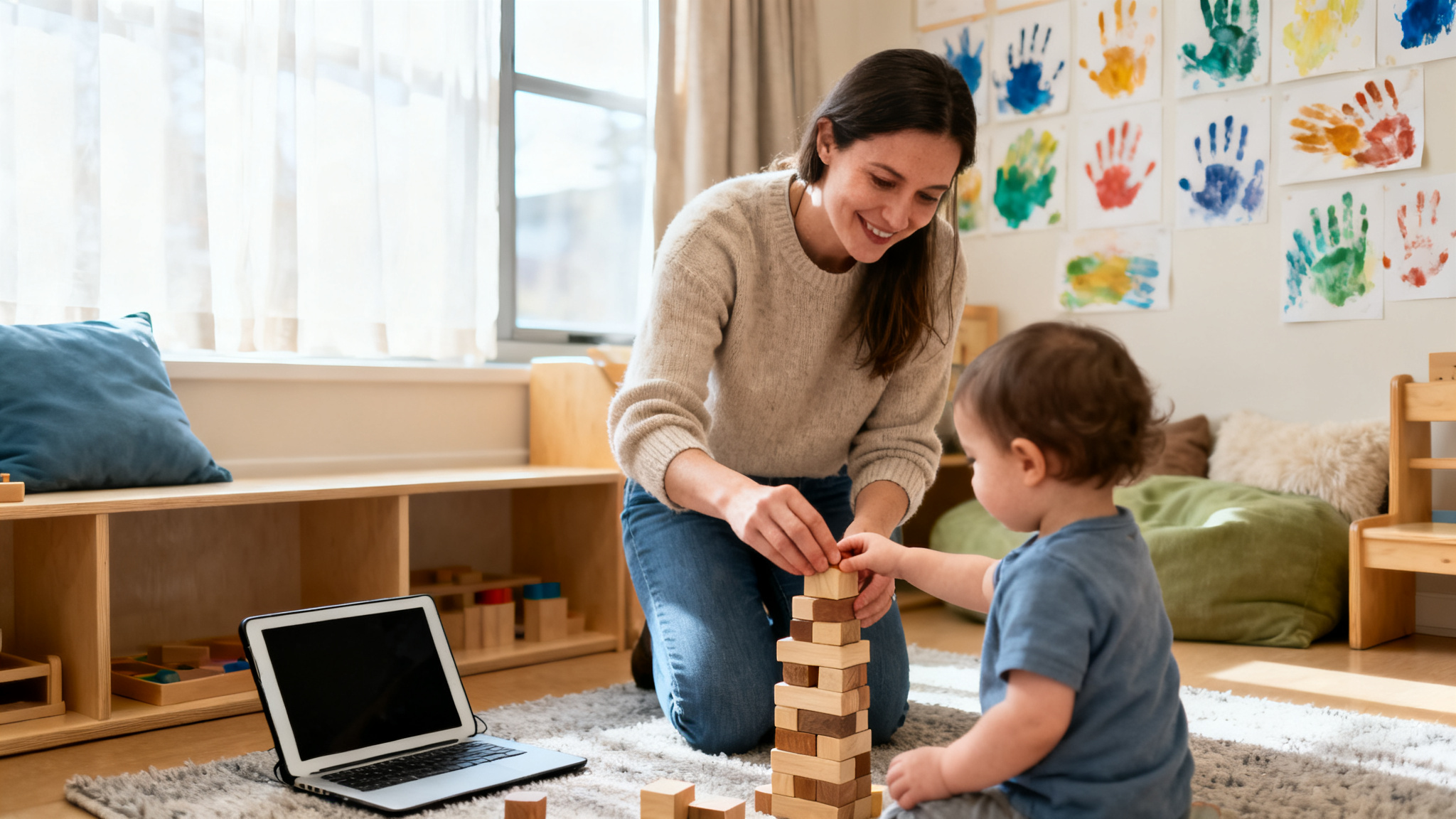 A graphic illustrating Human-First AI principles for Canadian ECEs in early childhood development.