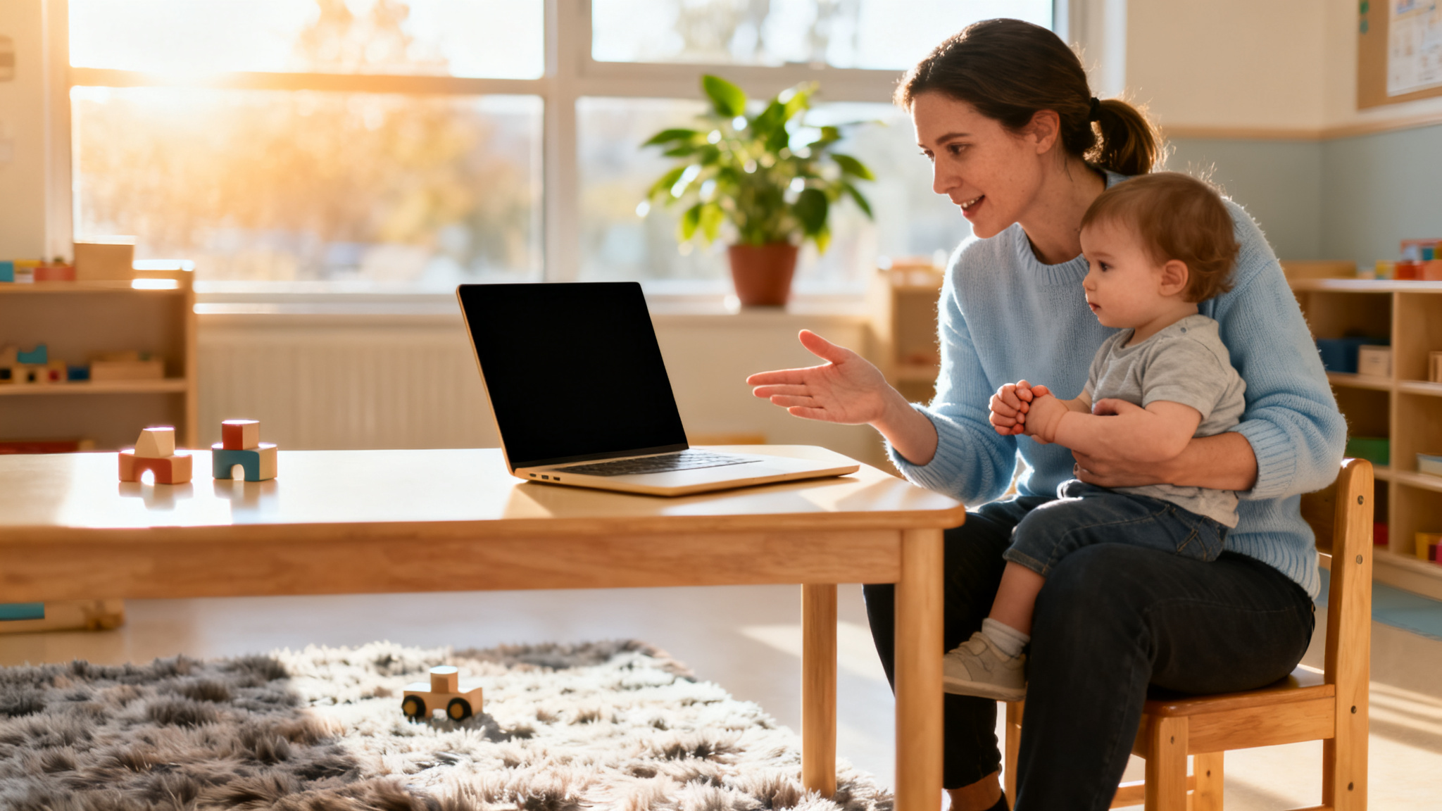 Visualizing Human-First AI, an educator thoughtfully selects technology for early childhood development.