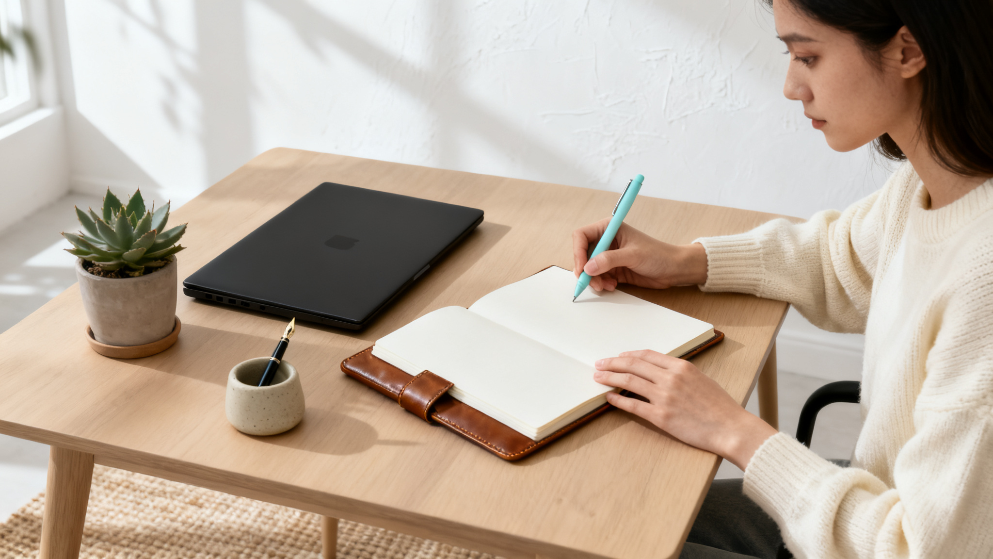 An illustration explaining what a mood tracking journal is and how to use it.
