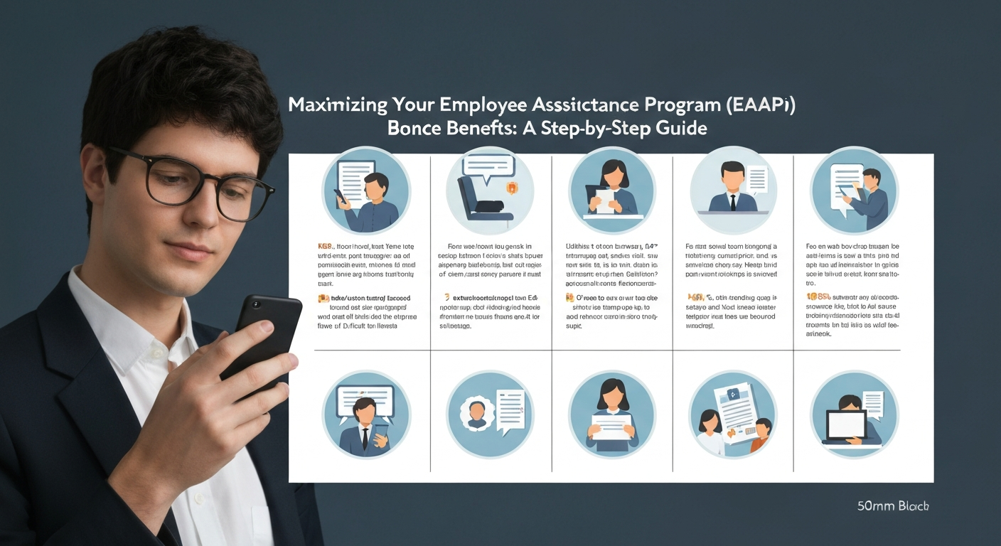 Illustration showing a person accessing EAP benefits to understand therapy cost in Ontario.