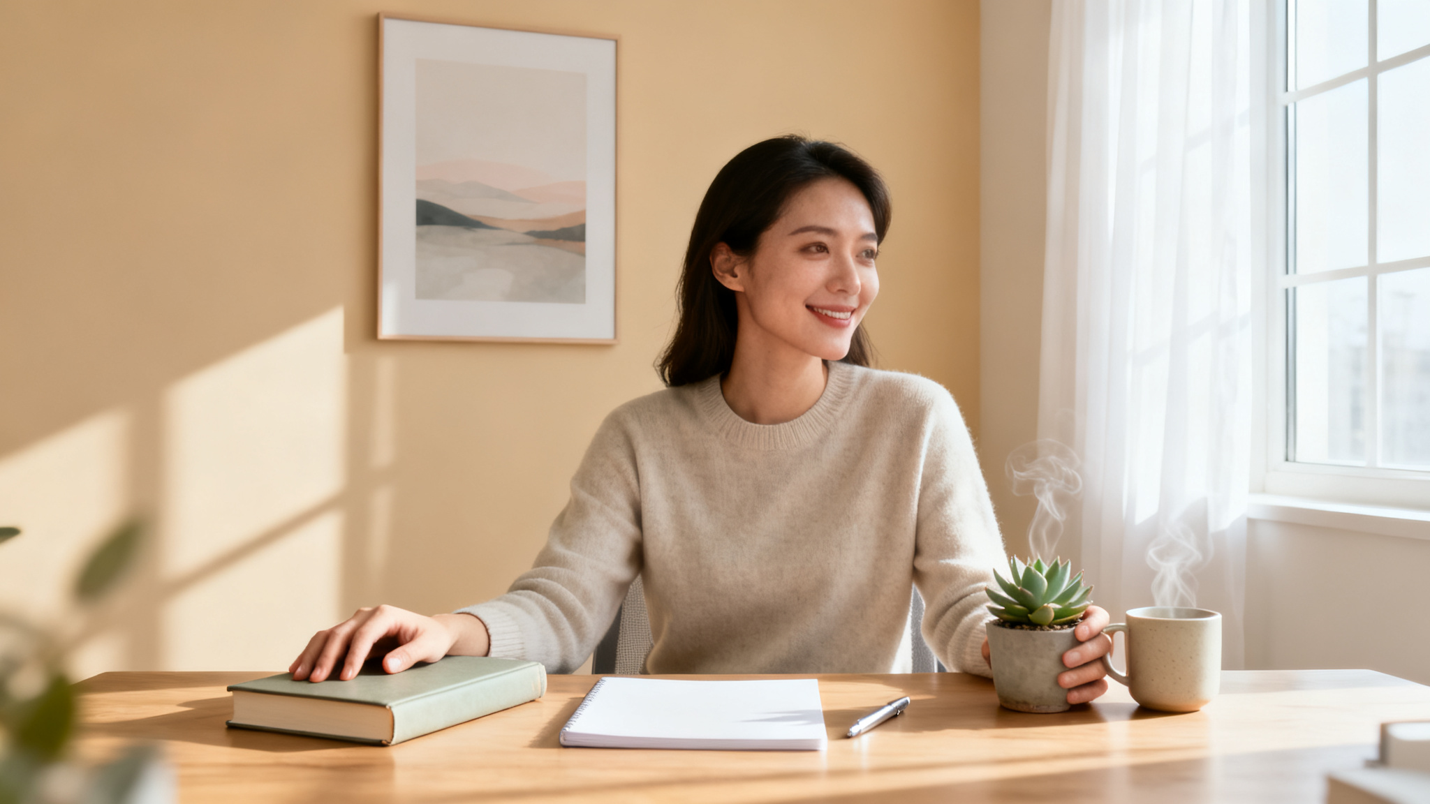 A focused professional considering evidence based anxiety coping strategies.