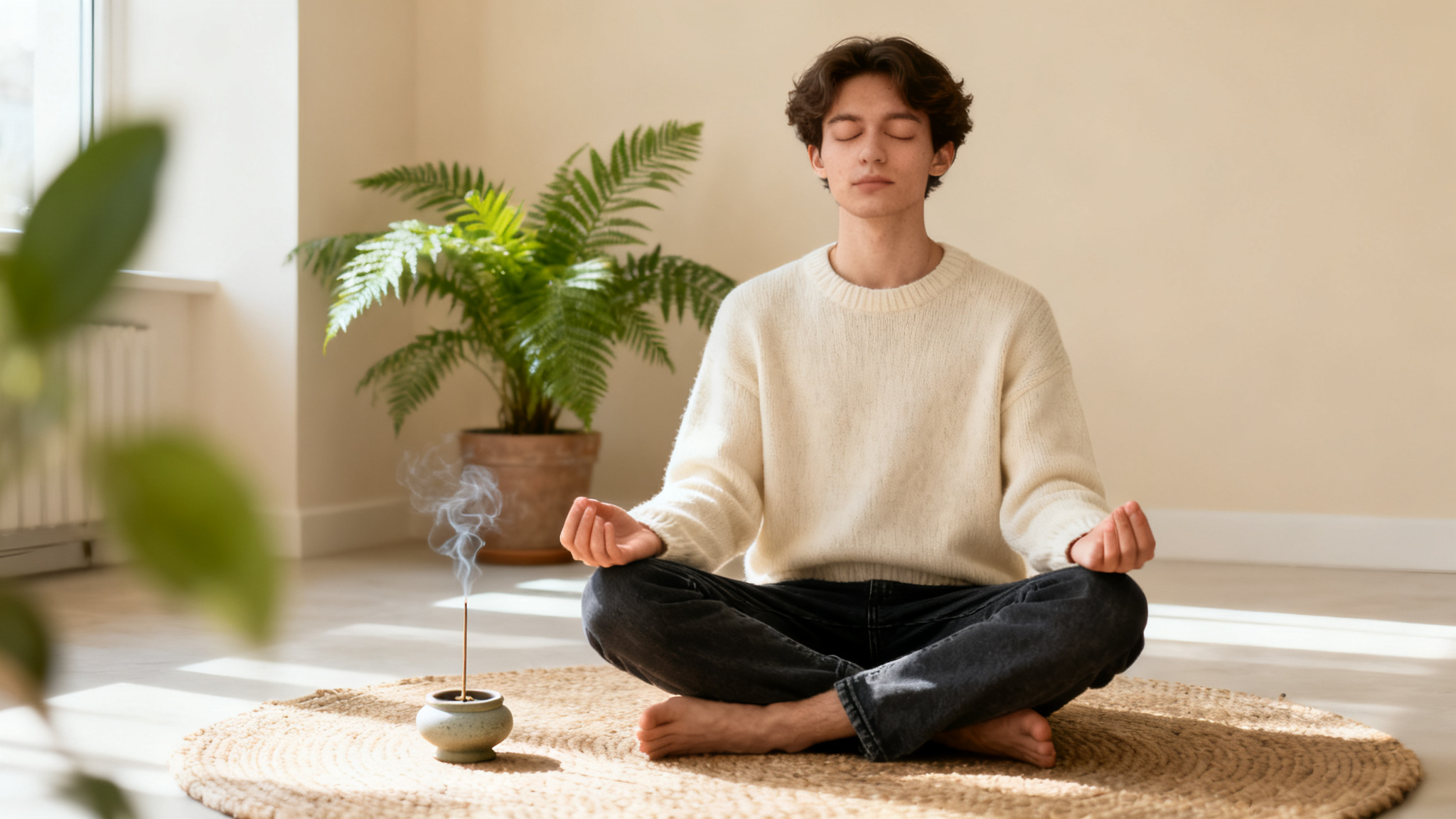 Illustration depicting mindfulness and acceptance, key evidence-based anxiety coping strategies.