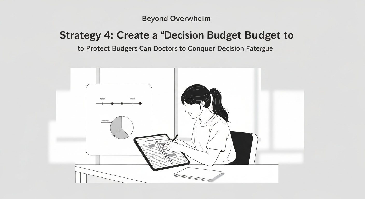Illustration showing a decision budget protecting mental energy to conquer fatigue.