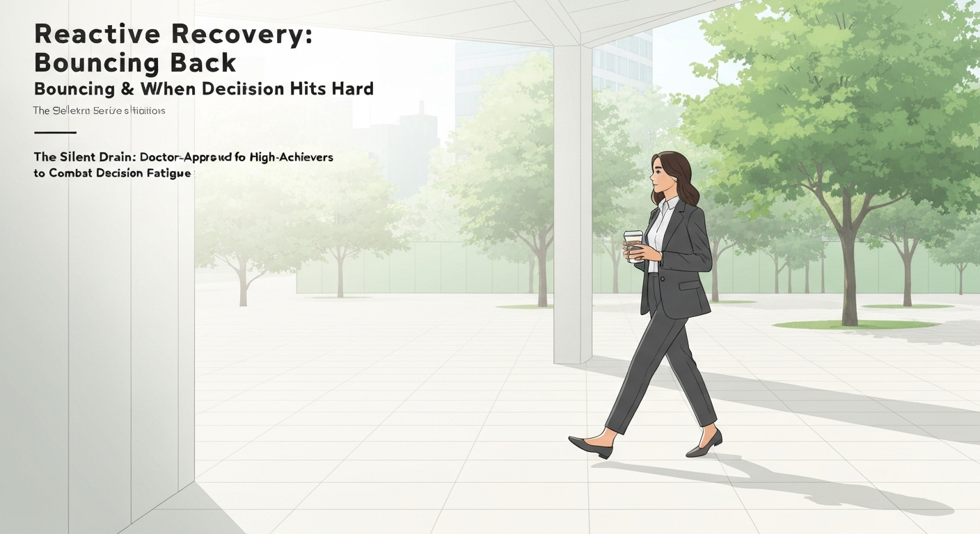 Illustration of a high-achiever bouncing back, symbolizing recovery from decision fatigue.