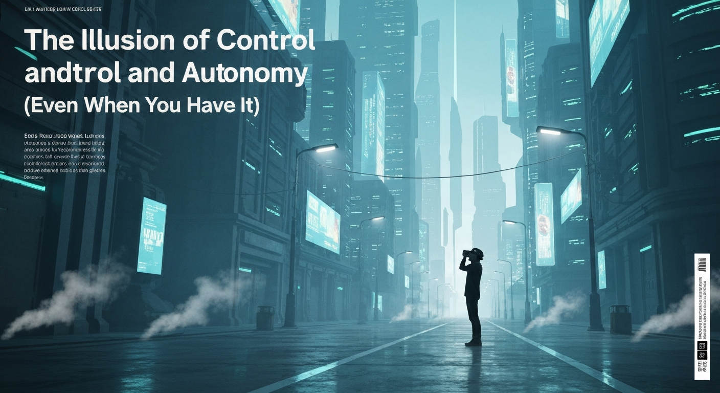 Illustration representing the illusion of control and autonomy for high-achievers, a hidden driver of burnout.
