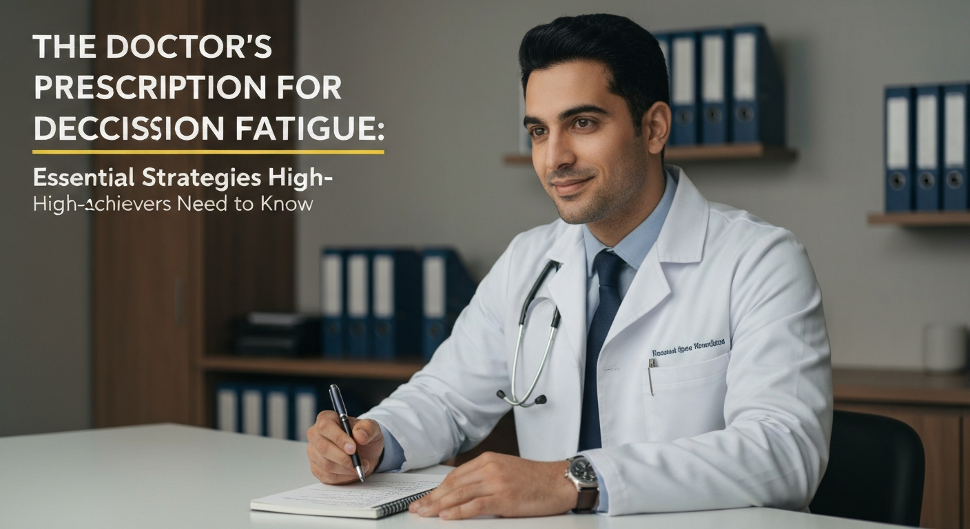 A doctor writing a prescription, offering strategies for decision fatigue.