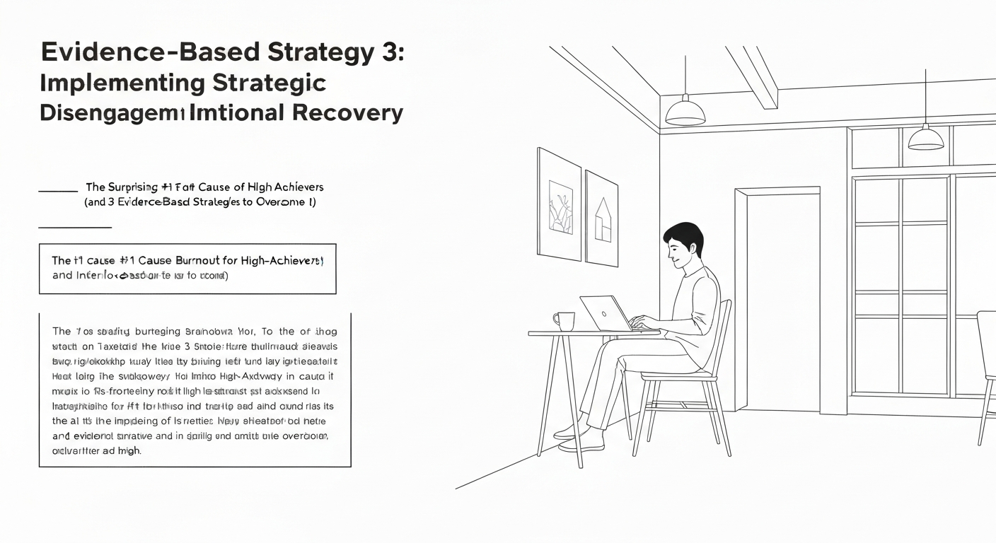 Graphic illustrating a high-achiever strategically disengaging for intentional recovery from burnout.