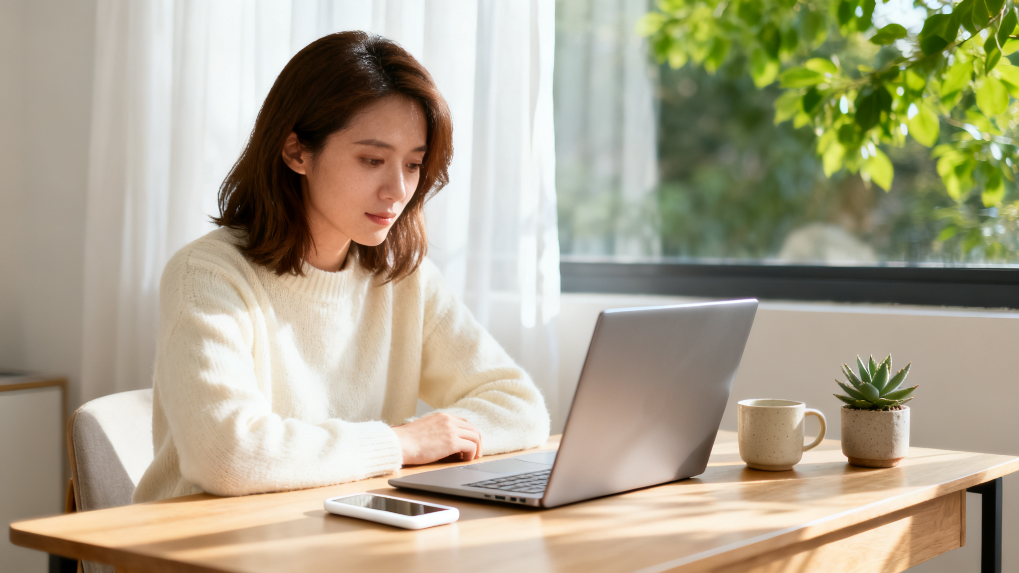 A person uses a smartphone, representing digital tools for anxiety management.