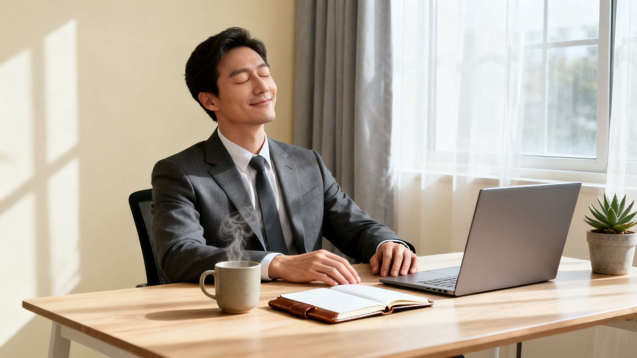 A person pausing thoughtfully, illustrating the power of pause for high-achievers.