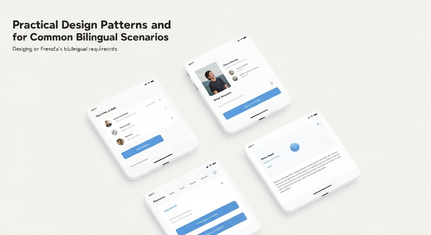 Illustration showing practical design patterns for Canada's bilingual accessibility products.