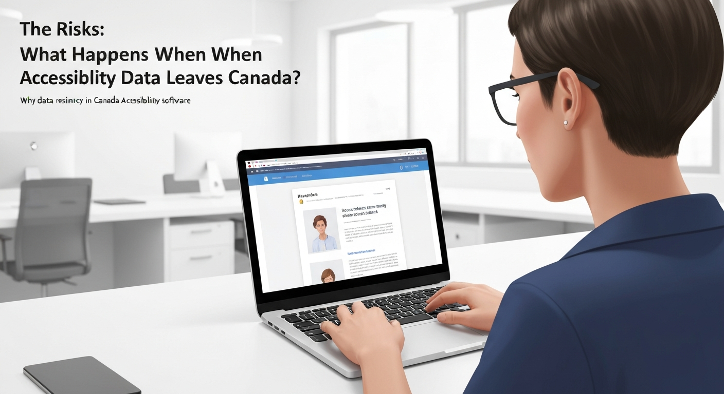 Visualizing the risks when accessibility data leaves Canada, explaining why data residency matters.