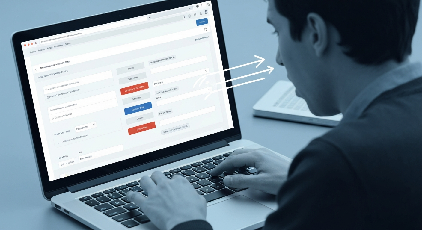 An abstract image showing issues where voice control breaks down on modern web forms.