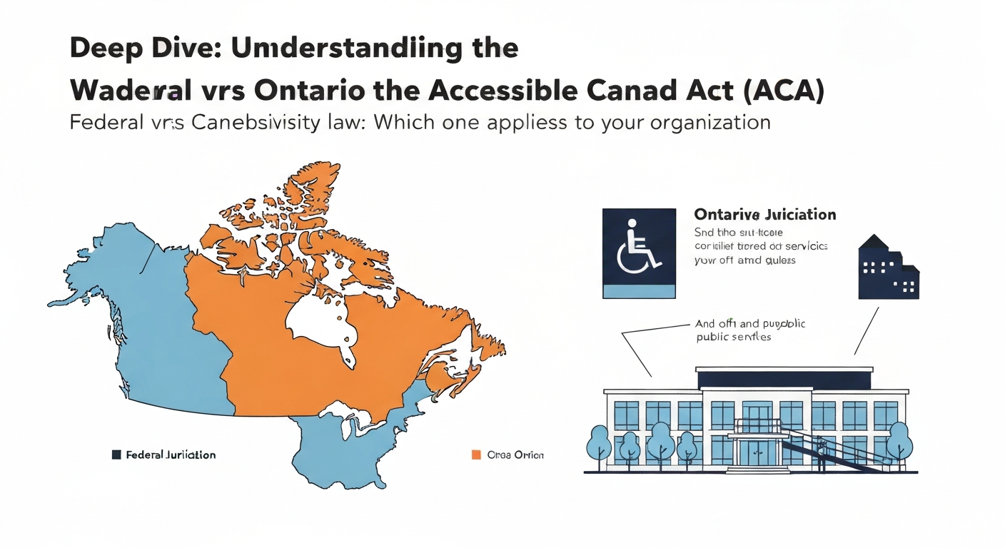 Illustration depicting the Accessible Canada Act, relevant to federal versus Ontario accessibility law.