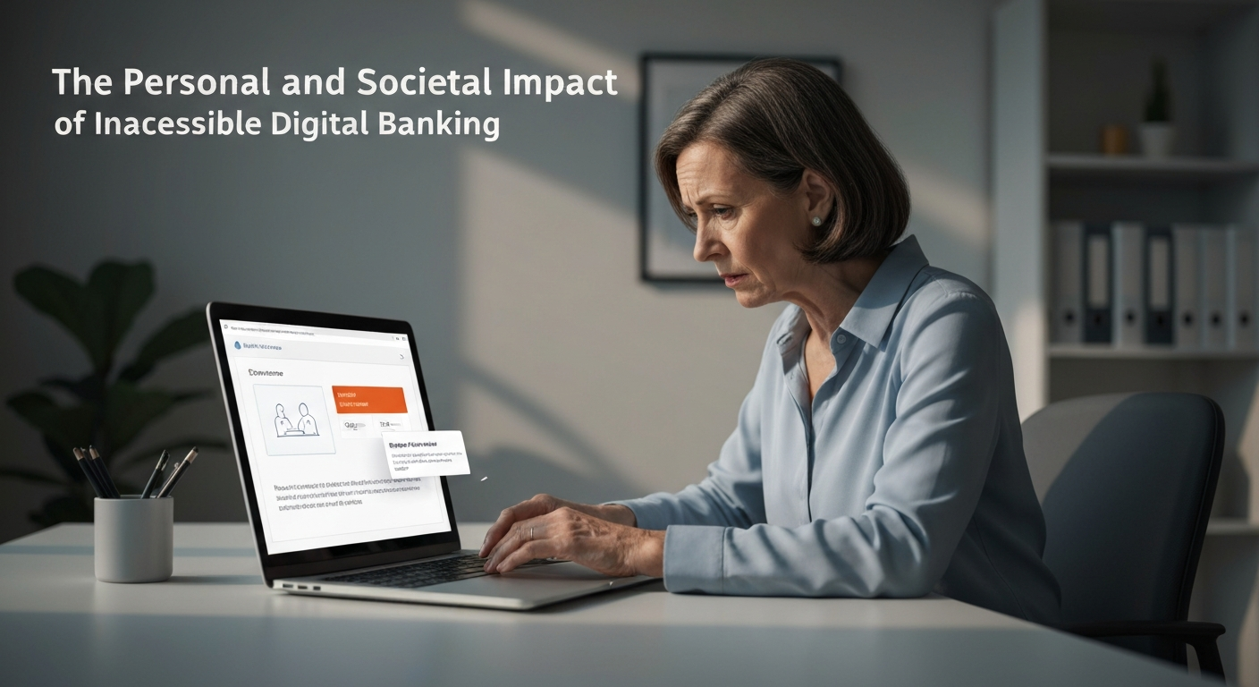 An illustration depicting the accessibility friction in Canadian online banking flows.