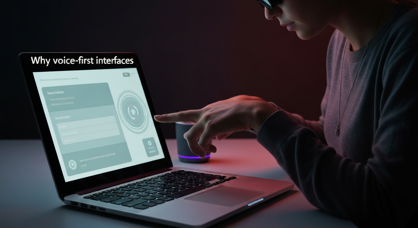 Visualizing why voice-first interfaces will not replace screen readers, showing both technologies.