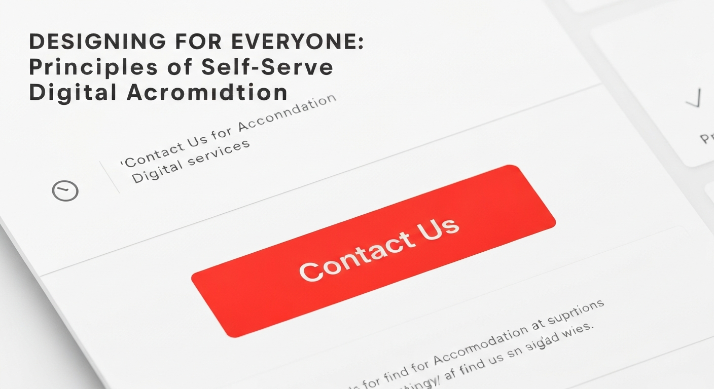 Illustration of diverse people easily using digital services, avoiding the 'contact us for accommodation' problem.