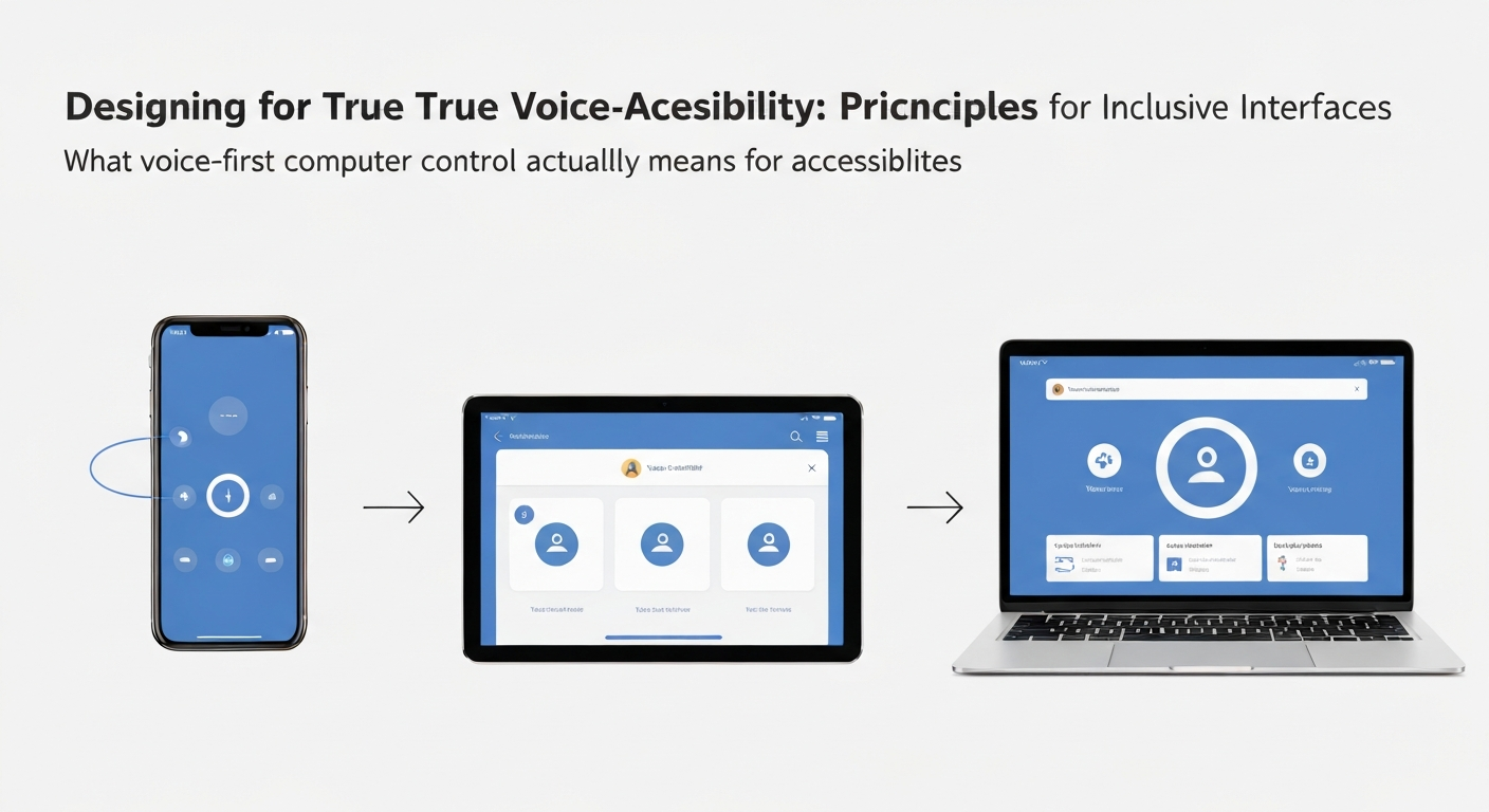 An illustration explaining what voice-first computer control means for accessibility.