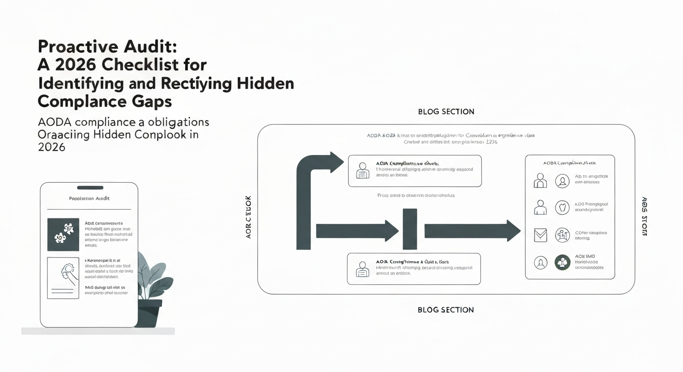 Illustration of a 2026 audit checklist for AODA compliance obligations.