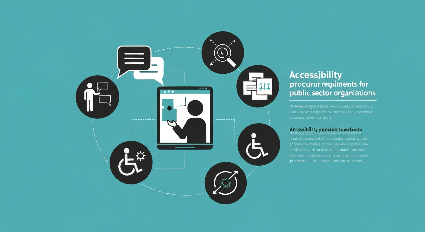 Digital toolkit graphic illustrating accessibility procurement requirements for Ontario public sector organizations.