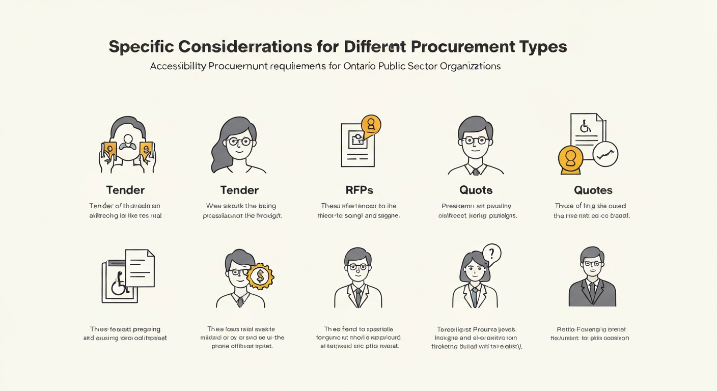 Illustration for specific accessibility procurement requirements for Ontario public sector organizations.