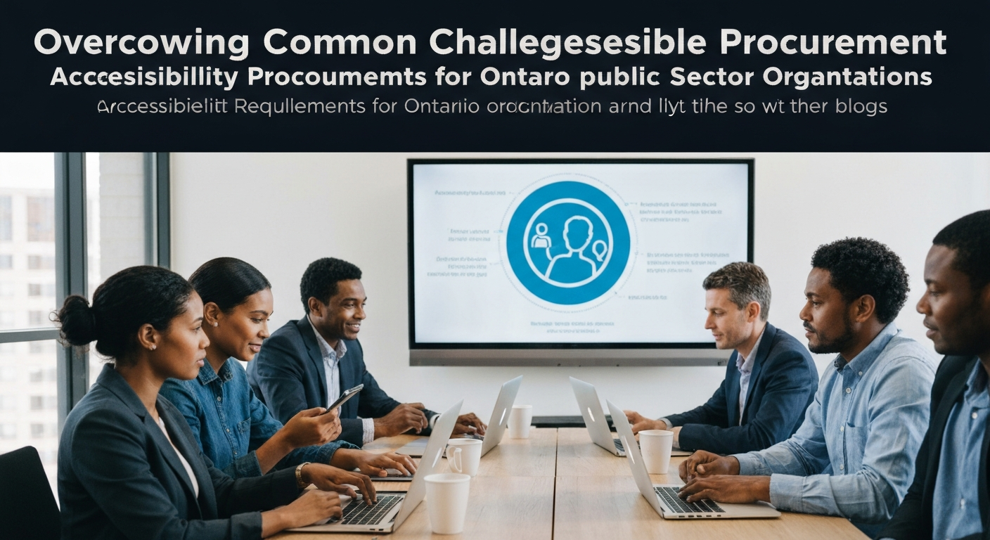 Illustration showing challenges in meeting accessibility procurement requirements for Ontario public sector organizations.